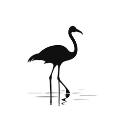 Flamingo vector silhouette illustration on a white background