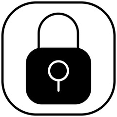 black and wight glyph icon Lock 