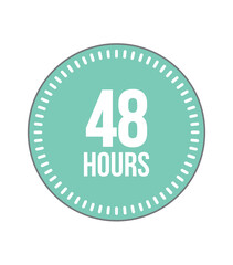 48 Hours round watch. Timer and hour marker, remaining time digital object