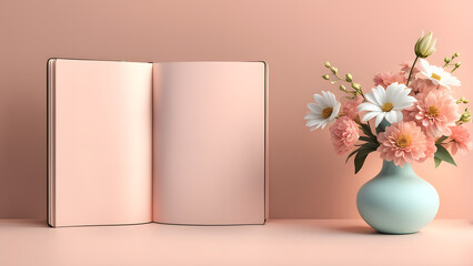 Pastel Background 3D Diary Book Template for Emotional Healing and Self exploration
