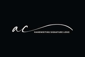 AC initials Handwriting signature logo. AC Hand drawn Calligraphy lettering Vector. AC letter real estate, beauty, photography letter logo design.