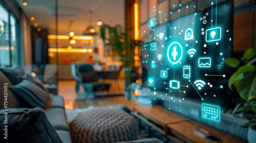 Poster an automated home equipped with iot devices and powered