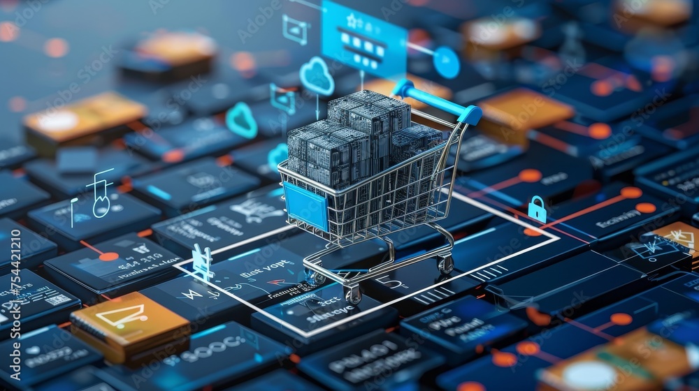 Poster an e-commerce platform enhanced by cloud computing technology