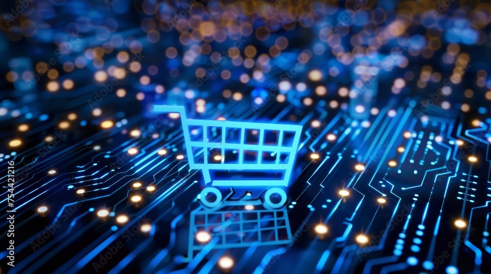 Aufkleber an e-commerce platform enhanced by cloud computing technology