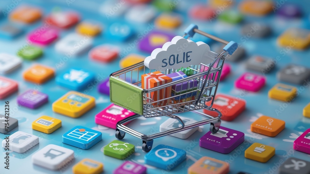 Aufkleber an e-commerce platform harnessing the power of cloud computing
