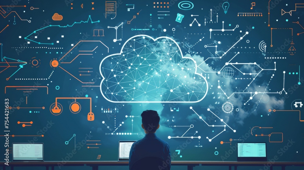 Aufkleber an educational institution adopting cloud computing and big data analytics