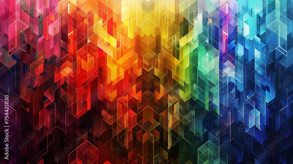 Aufkleber an electrifying array of colorful geometric designs