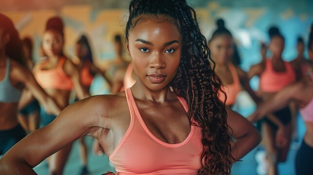 An energetic fitness class