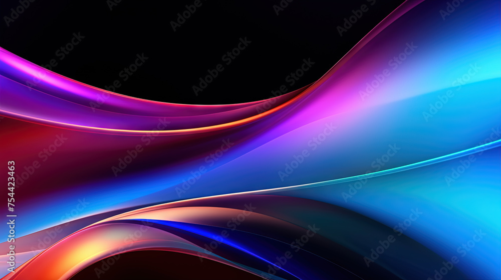 Poster vibrant abstract waveform with fluid motion and colorful gradients.