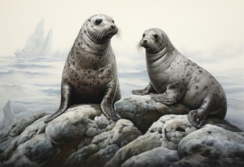Two sea lion's on the rocks