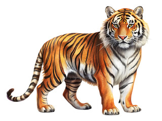 Tiger on transparent
