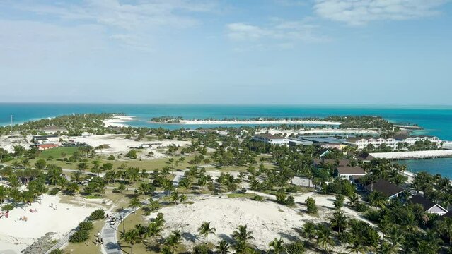 02 18 2024 - Ocean Cay, Bahamas - A view of the beach from MSC Cruise Lines' private island Ocean Cay, Bahamas