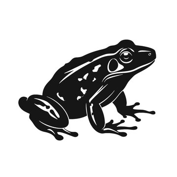 Vector Silhouette of Frog, Cute Frog Graphic for Amphibian and Nature Themes