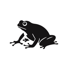 Vector Silhouette of Frog, Cute Frog Graphic for Amphibian and Nature Themes
