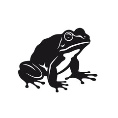 Vector Silhouette of Frog, Cute Frog Graphic for Amphibian and Nature Themes