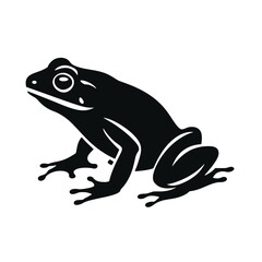Vector Silhouette of Frog, Cute Frog Graphic for Amphibian and Nature Themes
