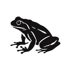 Vector Silhouette of Frog, Cute Frog Graphic for Amphibian and Nature Themes