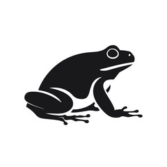 Vector Silhouette of Frog, Cute Frog Graphic for Amphibian and Nature Themes