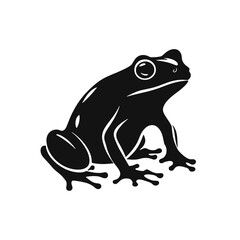 Vector Silhouette of Frog, Cute Frog Graphic for Amphibian and Nature Themes