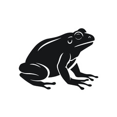 Vector Silhouette of Frog, Cute Frog Graphic for Amphibian and Nature Themes