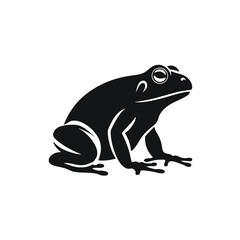 Vector Silhouette of Frog, Cute Frog Graphic for Amphibian and Nature Themes