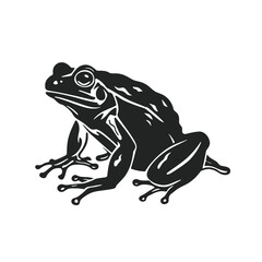 Vector Silhouette of Frog, Cute Frog Graphic for Amphibian and Nature Themes