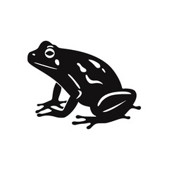 Vector Silhouette of Frog, Cute Frog Graphic for Amphibian and Nature Themes