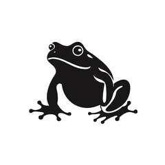 Vector Silhouette of Frog, Cute Frog Graphic for Amphibian and Nature Themes