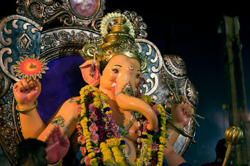 Vadodara, Gujarat / India - September 15, 2016 : A huge and beautiful statue of the Lord Shree...