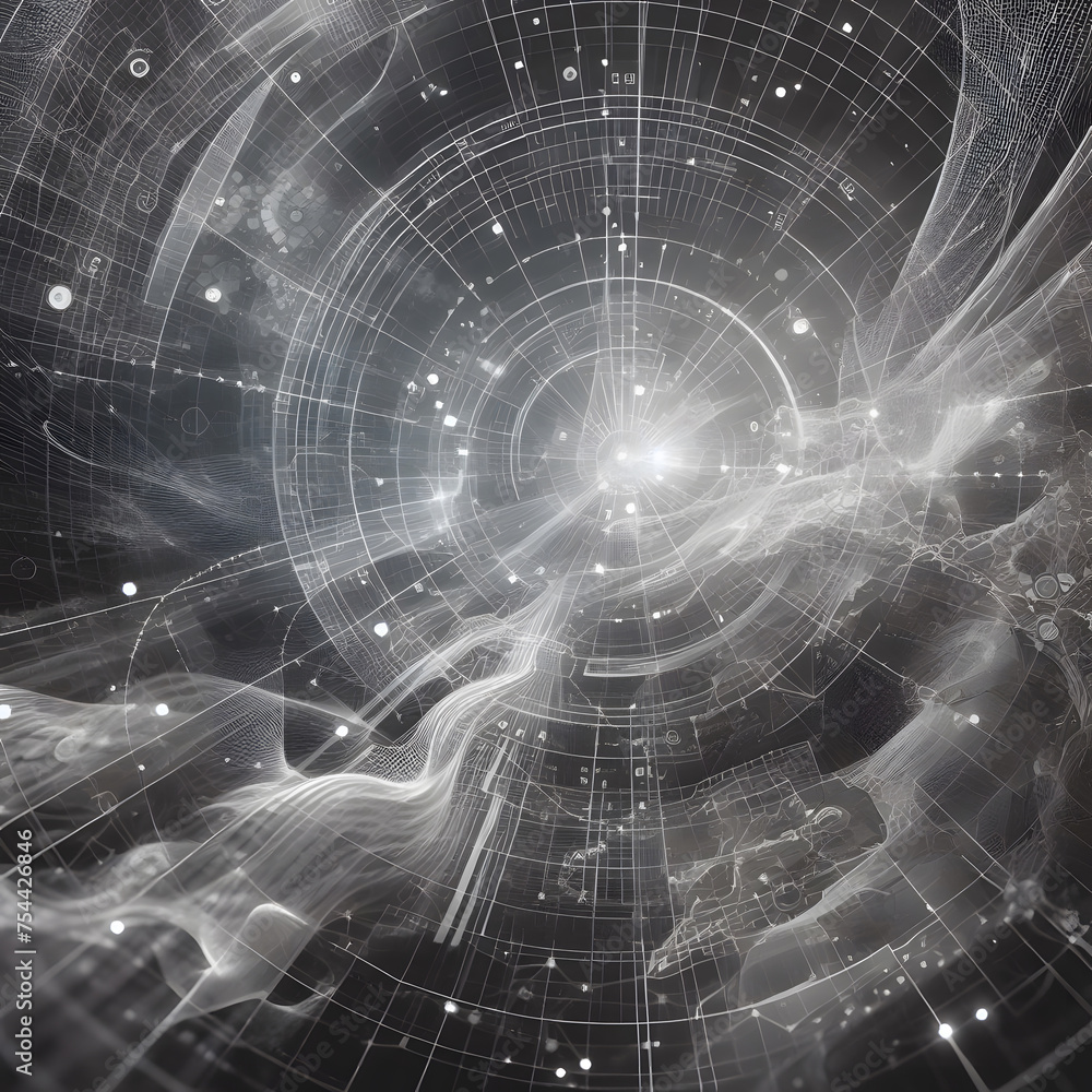 Aufkleber abstract technology background, computer-generated image. fractal artwork for creative graphic desig