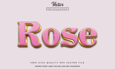 editable gold and pink text style