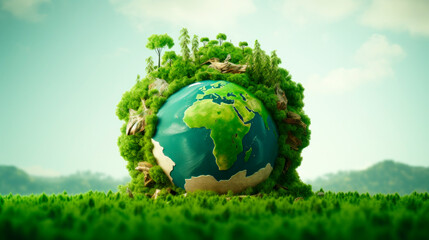 earth globe on grass