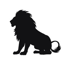 lion silhouette vector illustration template