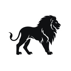 lion silhouette vector illustration template