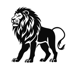 lion silhouette vector illustration template