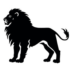 lion silhouette vector illustration template