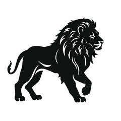lion silhouette vector illustration template