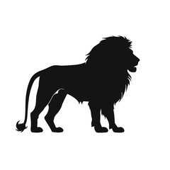 lion silhouette vector illustration template