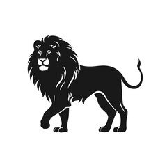 lion silhouette vector illustration template
