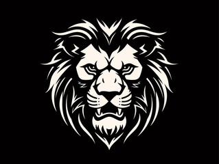 simple Vector in modern thin line style of Vector lion face logo
