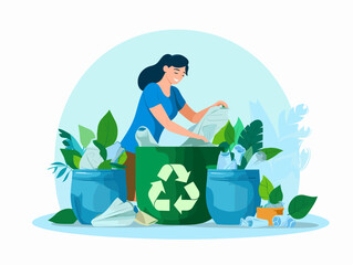 very simple isolated styled vector illustration of 3R concept