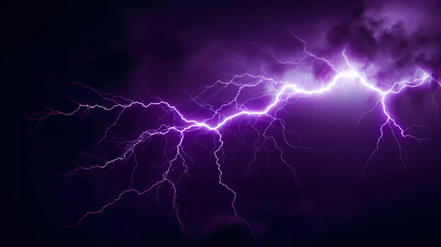 capturing purple lightning against a black background