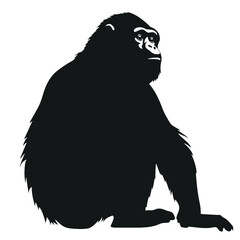 monkey silhouette vector design template