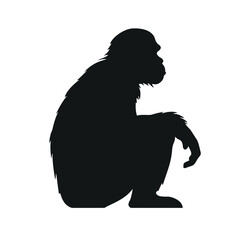 monkey silhouette vector design template