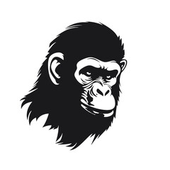 monkey silhouette vector design template