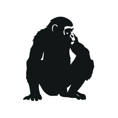 monkey silhouette vector design template