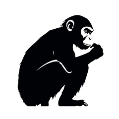 monkey silhouette vector design template