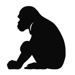 monkey silhouette vector design template