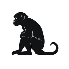 monkey silhouette vector design template