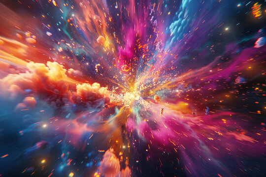 Illuminate the inner workings of a nuclear fusion reaction with a burst of vibrant colors © monkiiz